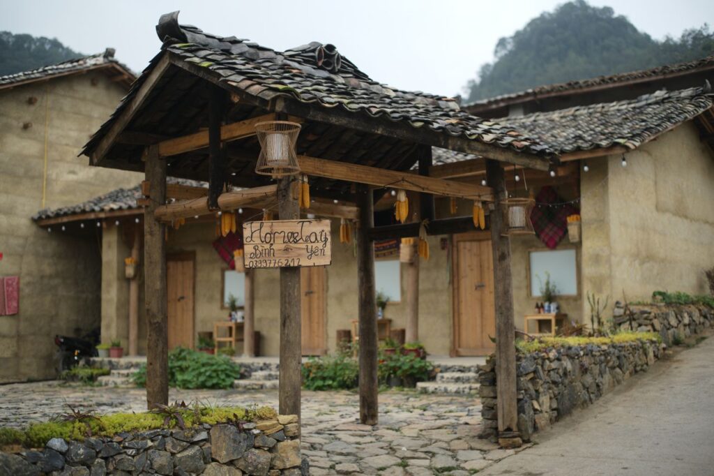 Himalayan Valley Homestay Rustic Vietnamese homestay with traditional architecture in Ha Giang, Vietnam.